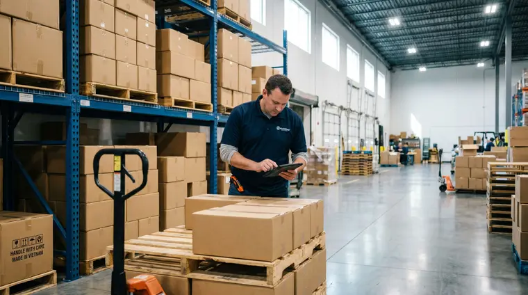 Receiving-dock check of inbound freight against the manifest