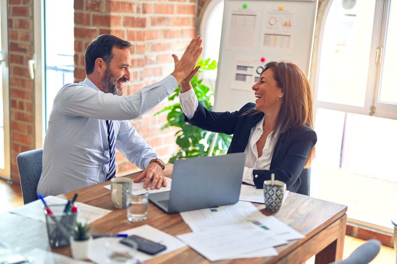 Business founders working together